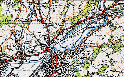 Old map of Rhydding in 1947