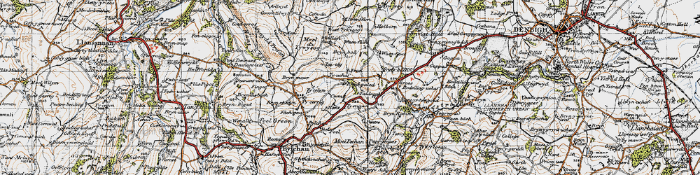 Old map of Rhydgaled in 1947