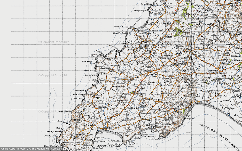 Old Map of Rhydlios, 1947 in 1947