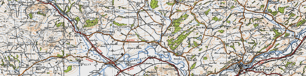 Old map of Aberhafesp in 1947