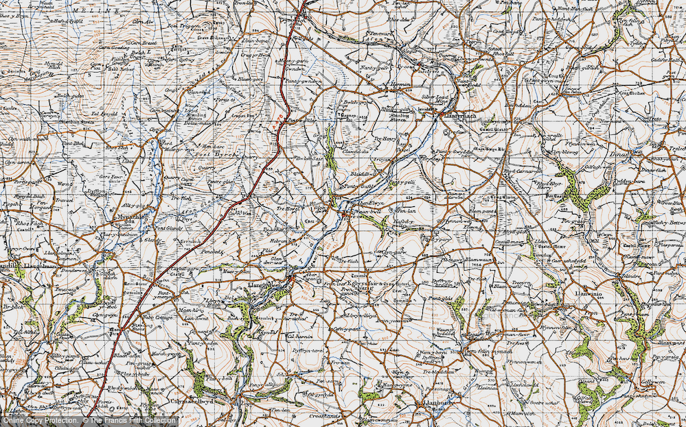 Old Map of Rhydowen, 1946 in 1946