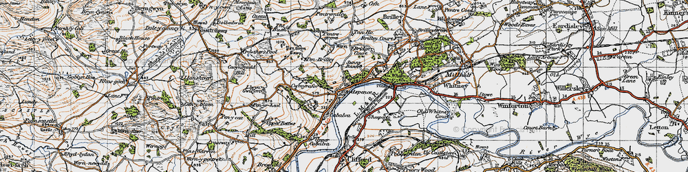 Old map of Rhydspence in 1947