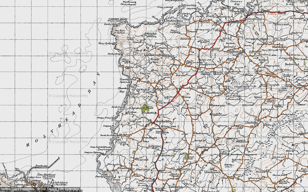 Old Map of Historic Map covering Bodwyn in 1947