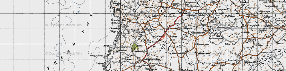 Old map of Rhydwyn in 1947