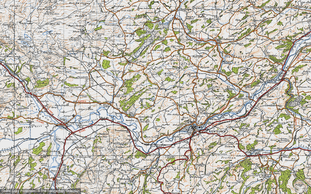 Old Map of Historic Map covering Bryn-y-pentre Wood in 1947