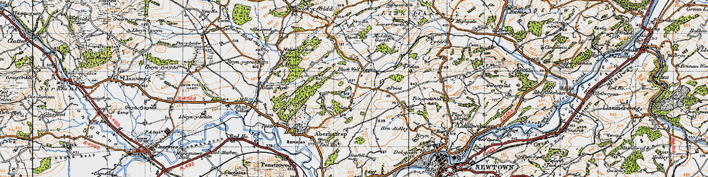 Old map of Bryn-y-pentre Wood in 1947