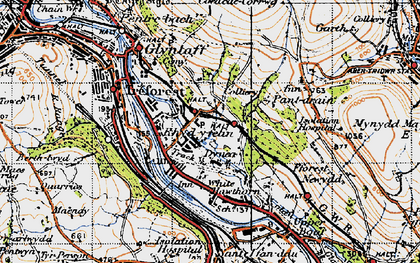 Old map of Rhydyfelin in 1947