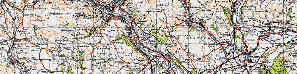 Old map of Rhydyfelin in 1947