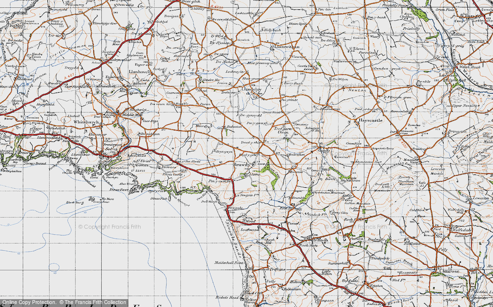 Old Map of Rhydygele, 1946 in 1946