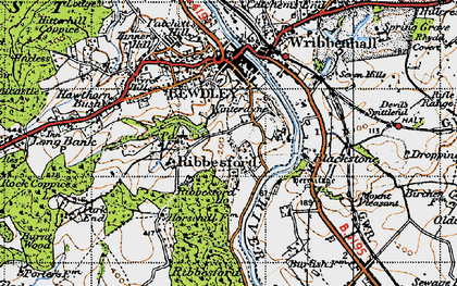 Old map of Ribbesford in 1947