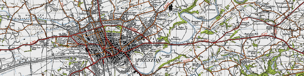 Old map of Ribbleton in 1947