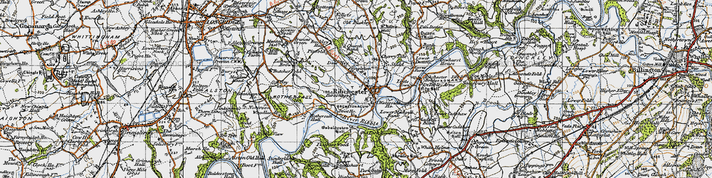 Old map of Butcher Fold in 1947