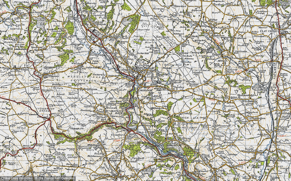 Old Map of Riber, 1947 in 1947
