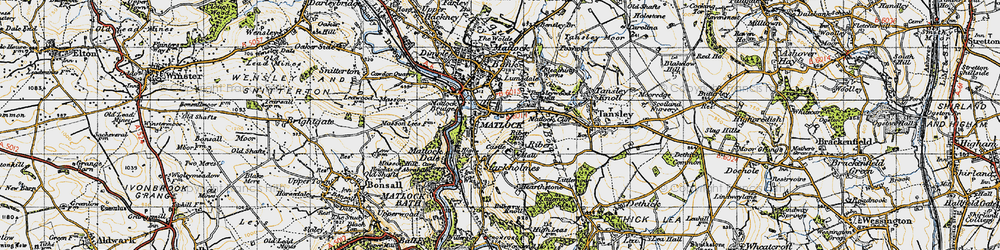 Old map of Riber in 1947
