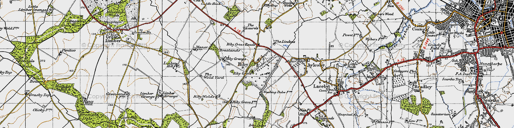 Old map of Bratlands in 1946