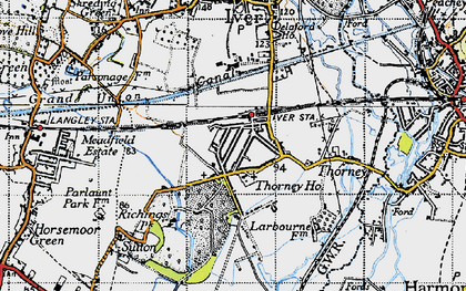 Old map of Richings Park in 1945