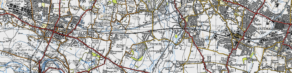 Old map of Richings Park in 1945