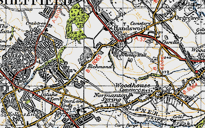 Old map of Richmond in 1947