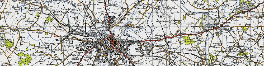 Old map of Rickerby in 1947