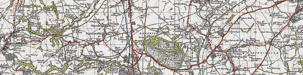 Old map of Picktree in 1947