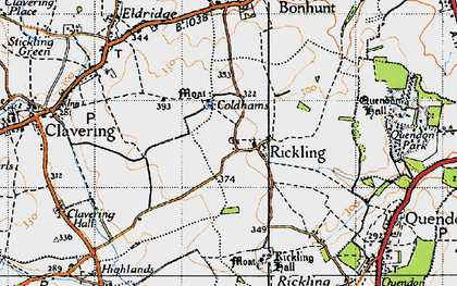 Old map of Rickling in 1946