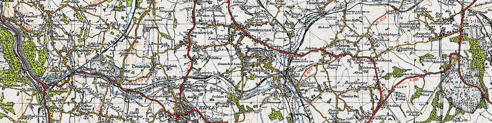 Old map of Riddings in 1946