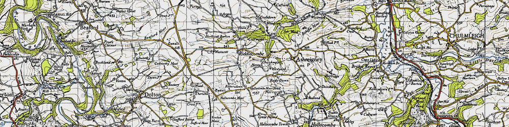 Old map of Riddlecombe in 1946