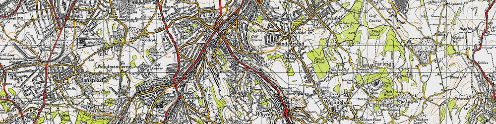 Old map of Riddlesdown in 1946
