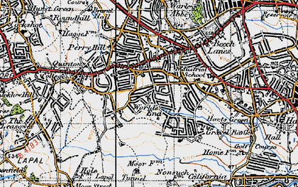 Old map of Ridgacre in 1947