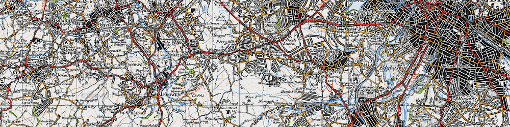 Old map of Ridgacre in 1947