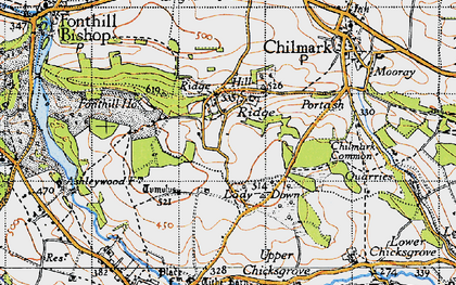 Old map of Ridge in 1940