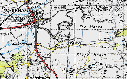 Old map of Ridge in 1940