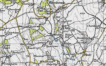 Old map of Ridge in 1945