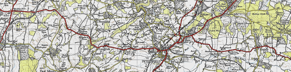 Old map of Ridge Common in 1945