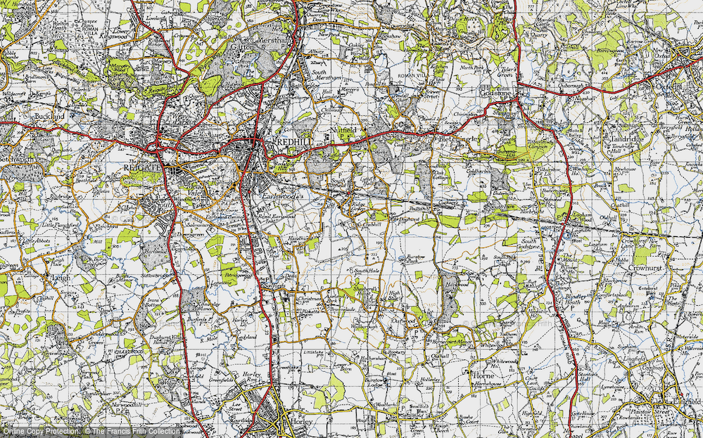 Old Map of Ridge Green, 1940 in 1940