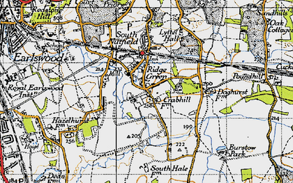 Old map of Ridge Green in 1940