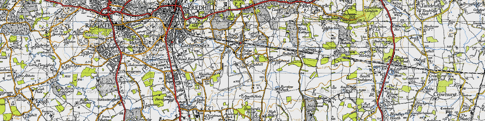 Old map of Redhill Aerodrome in 1940