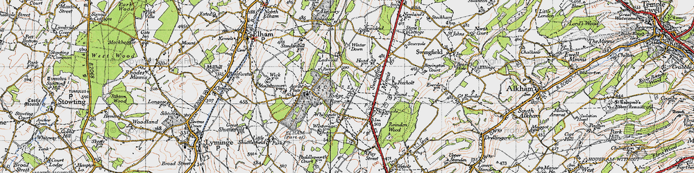 Old map of Ridge Row in 1947