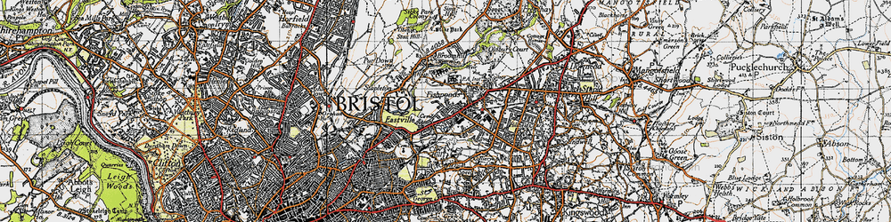 Old map of Ridgeway in 1946