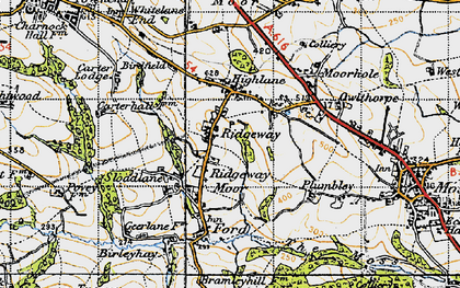 Old map of Ridgeway in 1947