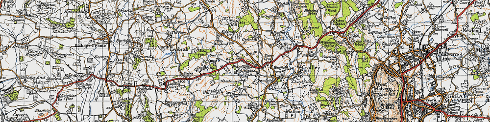 Old map of Ridgeway Cross in 1947