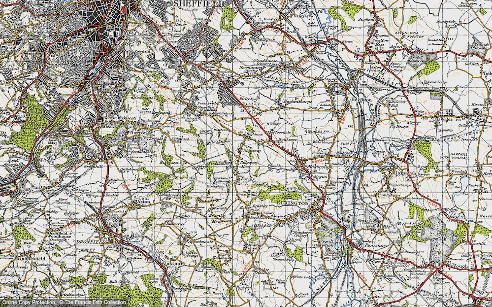 Old Map of Ridgeway Moor, 1947 in 1947