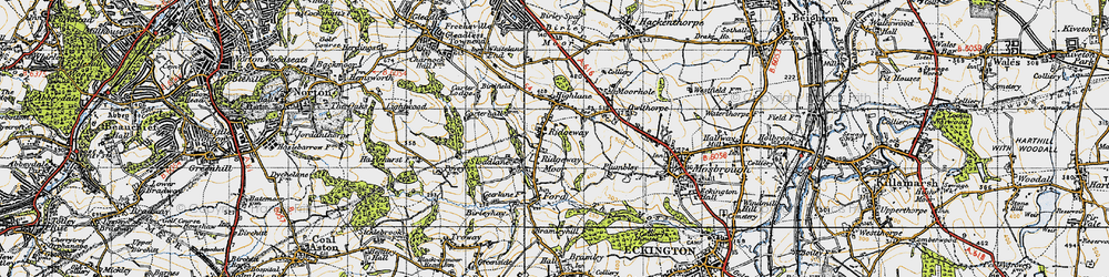 Old map of Ridgeway Moor in 1947