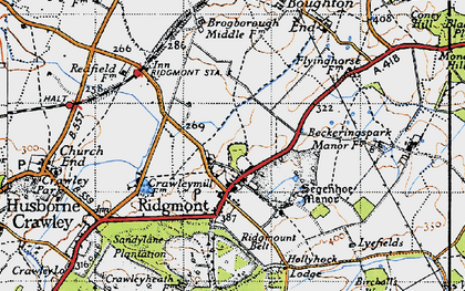 Old map of Ridgmont in 1946