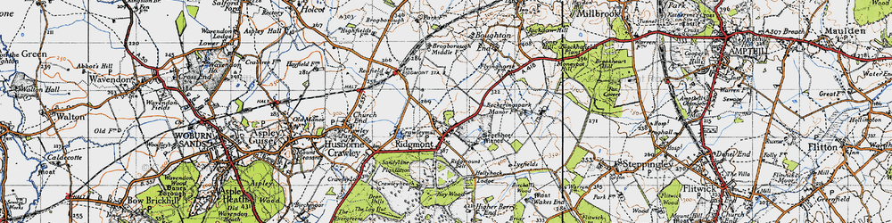 Old map of Ridgmont in 1946