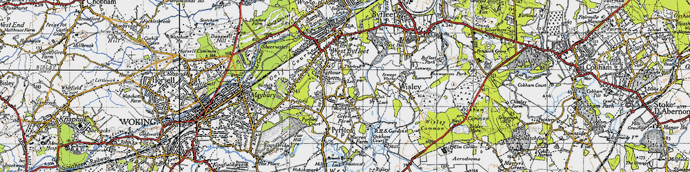 Old map of Ridgway in 1940
