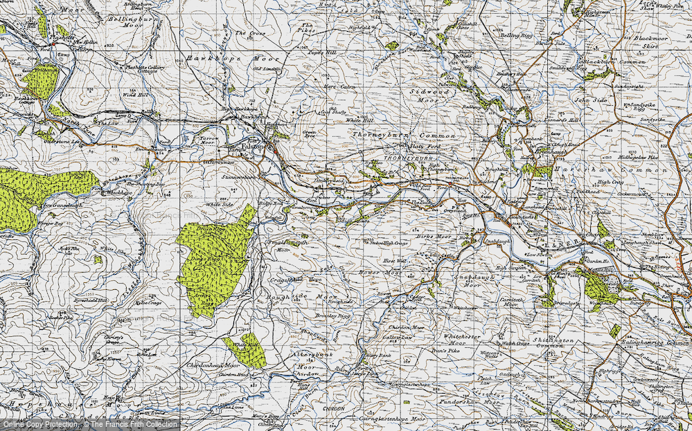 Old Map of Historic Map covering Donkleywood in 1947