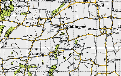 Old map of Ridlington Street in 1945