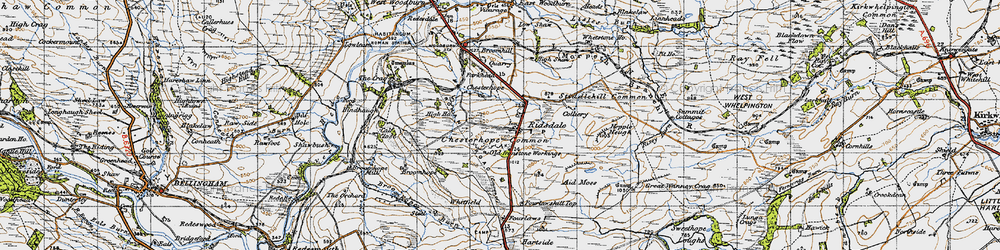 Old map of Aid Moss in 1947