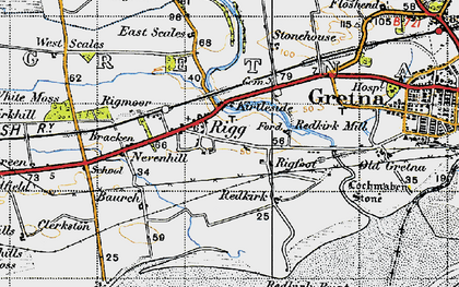 Old map of Rigg in 1947